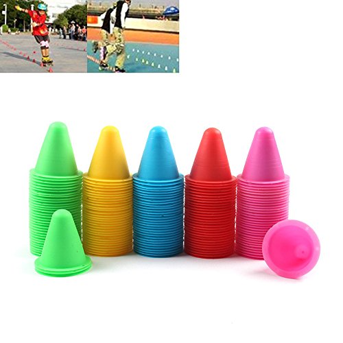 Skating Cones Slalom, 20Pcs/Pack Skate Cup Agility Speed Training Equipment Roller Marker Colorful Pathroad Obstacle Cones Toy