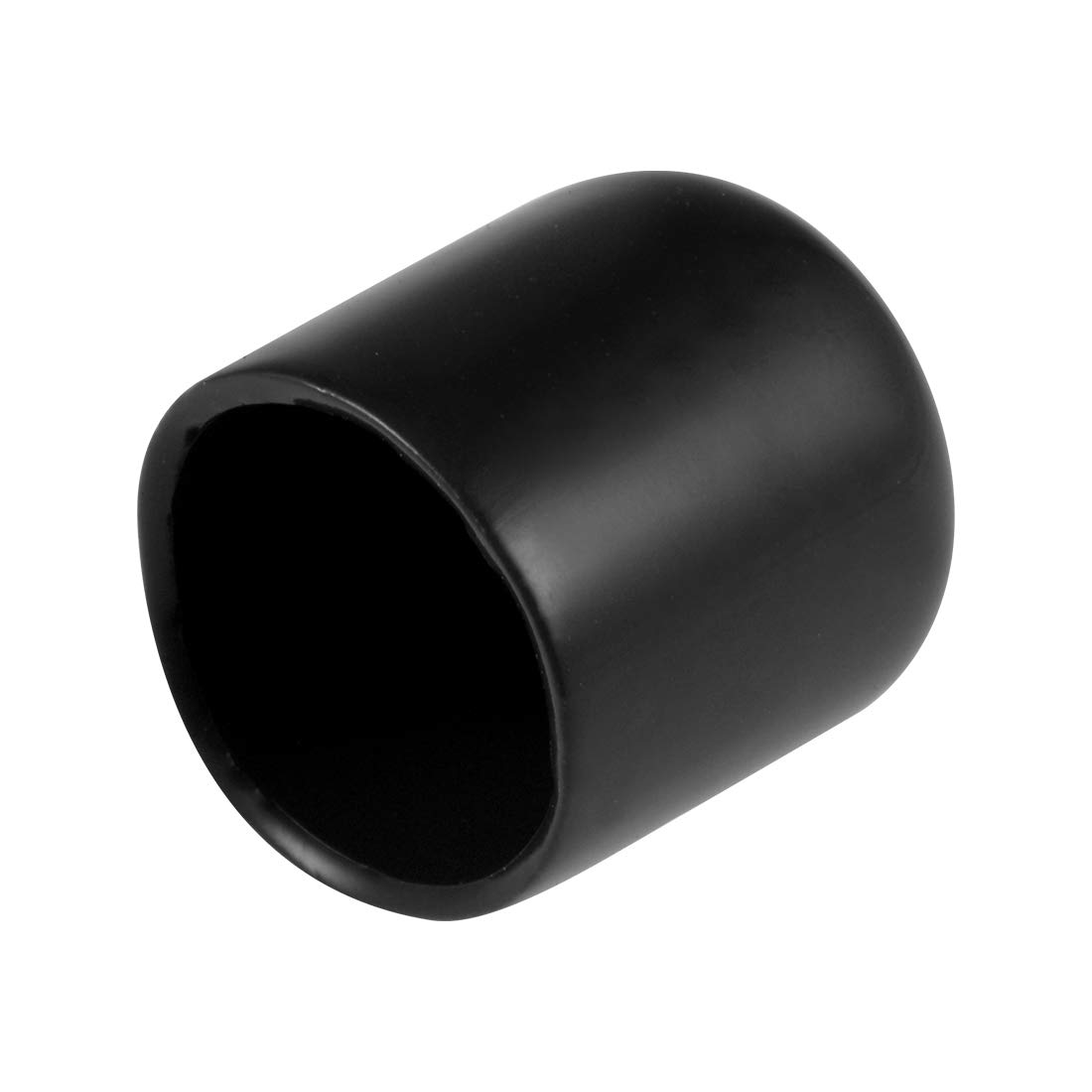 sourcing map 20pcs Rubber End Caps 16mm ID Vinyl Round Tube Bolt Cap Cover Thread Protectors Black