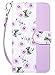 iPhone X Case, iPhone X Wallet Case with Card Holders, ULAK Rose Floral Kickstand Premium Synthetic Leather Folio Handmade Wrist-strap Wallet Case Cover for iPhone X / iPhone 10 5.8 inch Rose/Purple