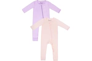 Jimonda Rayon Baby Pajamas,Unisex Boys Girls One-Piece Footless,2-Way Zip Closure Sleeper