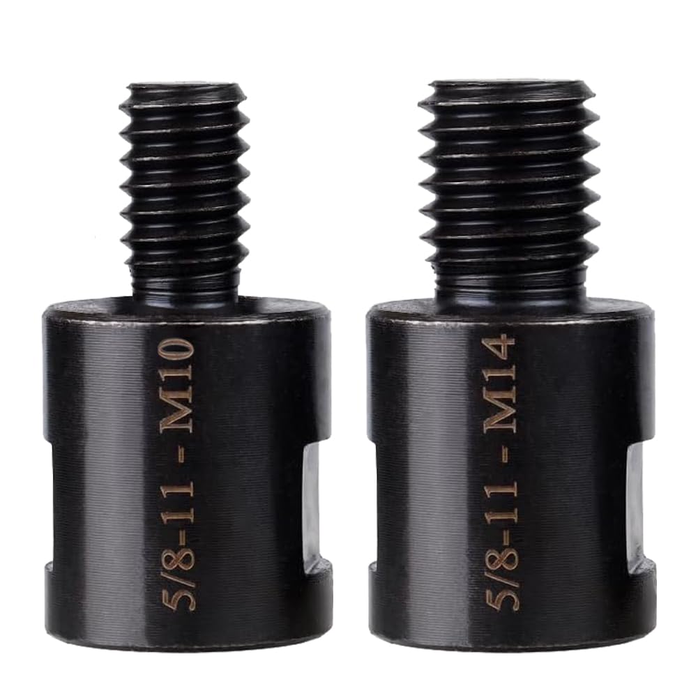 Saipor 2Pcs Angle Grinder Converter Adapters 5/8"-11 Female to M14/M10 Male, Grinder Attachments Interface Connector Thread Adapter for Polisher Drill Bit Connecting Tool