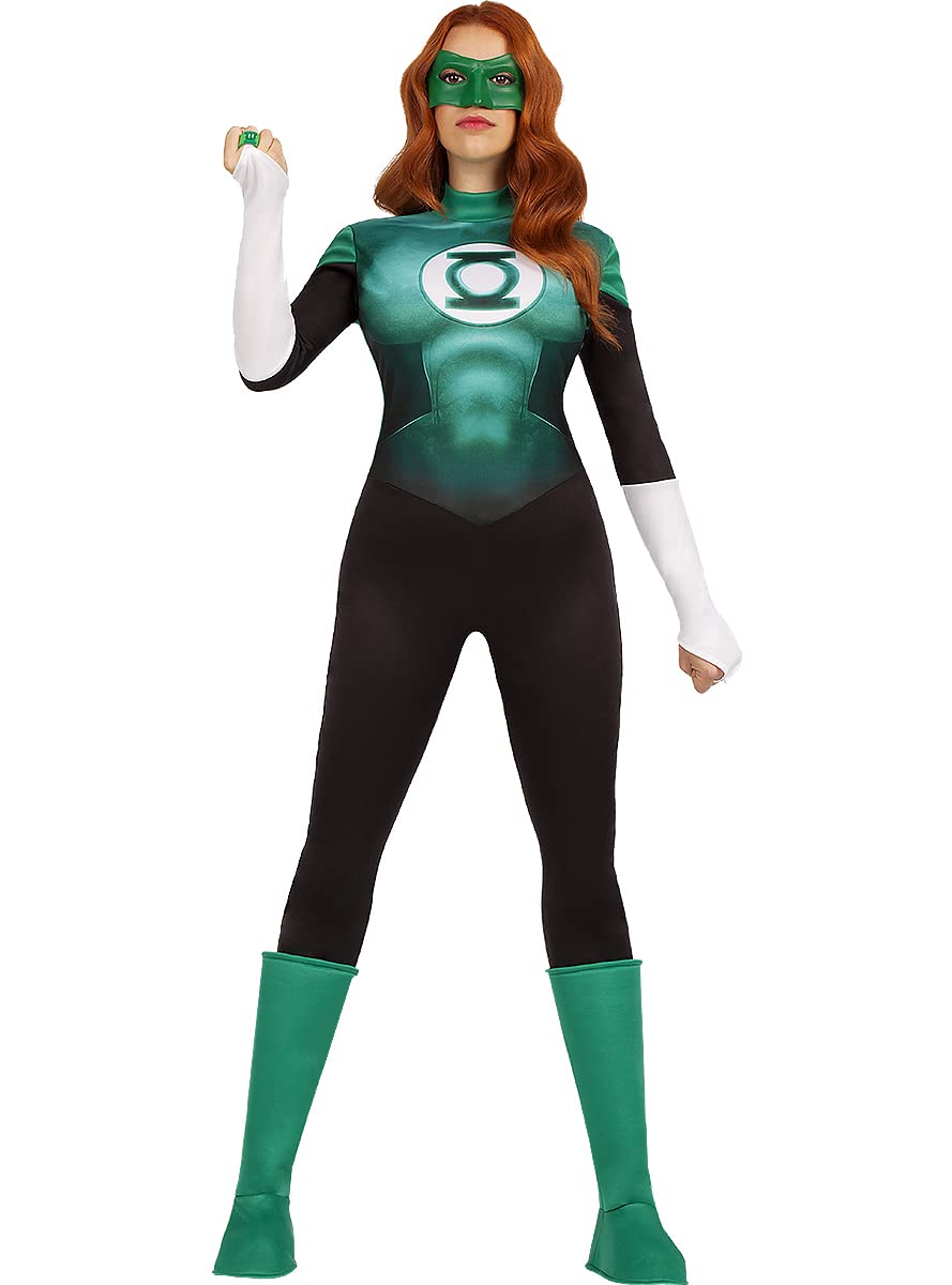 Funidelia | Green lantern costume OFFICIAL for woman Superheroes, DC Comics, Justice League - Costumes for adults, accessory fancy dress & props for Halloween, carnival & parties - Size XS - Green