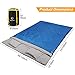 REDCAMP Double Sleeping Bag for Camping,2 Person Sleeping Bags with 2 Pillows, Queen Size Blue 3.3lbs Filling(75+12)