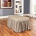 SureFit SF14390 Duck Solid Ottoman Slipcover – 100% Cotton – Machine Washable, Linen