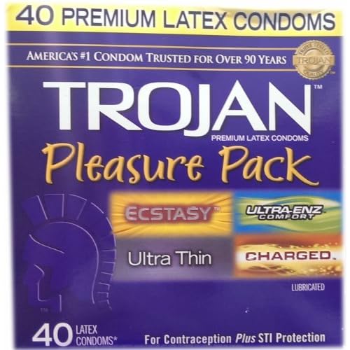 Trojan Condom Pleasure Pack Lubricated, 40 Count image