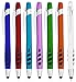 Stylus Pen for Touch Screens & Writing Pens, with Sensitive Stylus Tip - 2 in 1, for Your iPad, iPhone, Kindle, Nook, Samsung Galaxy, Tablets & Phones - Assorted Barrel Colors, Black Ink, 14 Pack