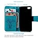 iPhone 5 5S SE Case, iPhone 5 5S SE Wallet Case PU Leather Oil Wax Embossed Elephant Detachable Magnetic Wallet Flip TPU Inner Cover Credit Card Slots for iPhone 5 5s SE Blue
