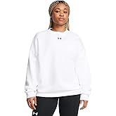 Under Armour Women Rival Fleece Oversized Crew, (100) White / / Black, X-Small