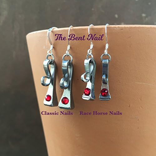 Birthstone Blue Topaz December Horseshoe Nail Earrings Blue Topaz Color