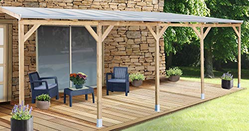 Chalet-Jardin Toit Couv'Terrasse Bois 3X7,4 Toit