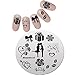 Mezerdoo Round Stainless Steel Rose Heart Nail Plates Pretty Valentine Lovers Nail Stencils