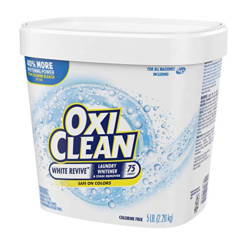 OXICLEAN WHITE REVIVE LAUNDRY WHITENER AND STAIN REMOVER POWDER, ALTERNATIVE TO BLEACH FOR LAUNDRY, 5 LB