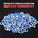 Hilitchi 100Pcs 16-14AWG Insulated Terminals Ring Electrical Wire Crimp Connectors (Blue, M8)