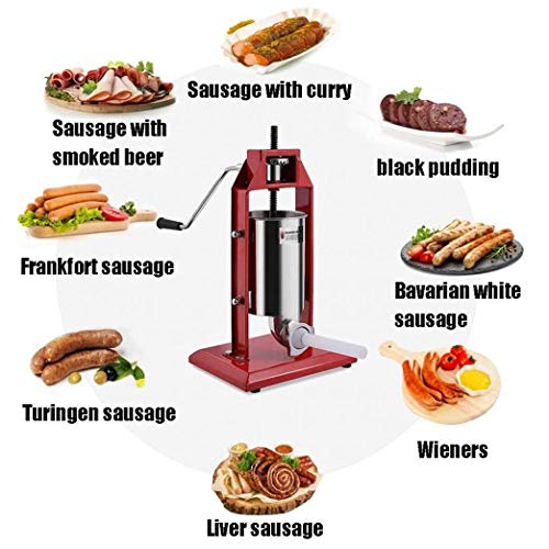 KUANDARGG Wurstfüller Wurst Füllmaschine mit 4 Füllrohre und Stable Fleischwölfe 3L – Bild 7