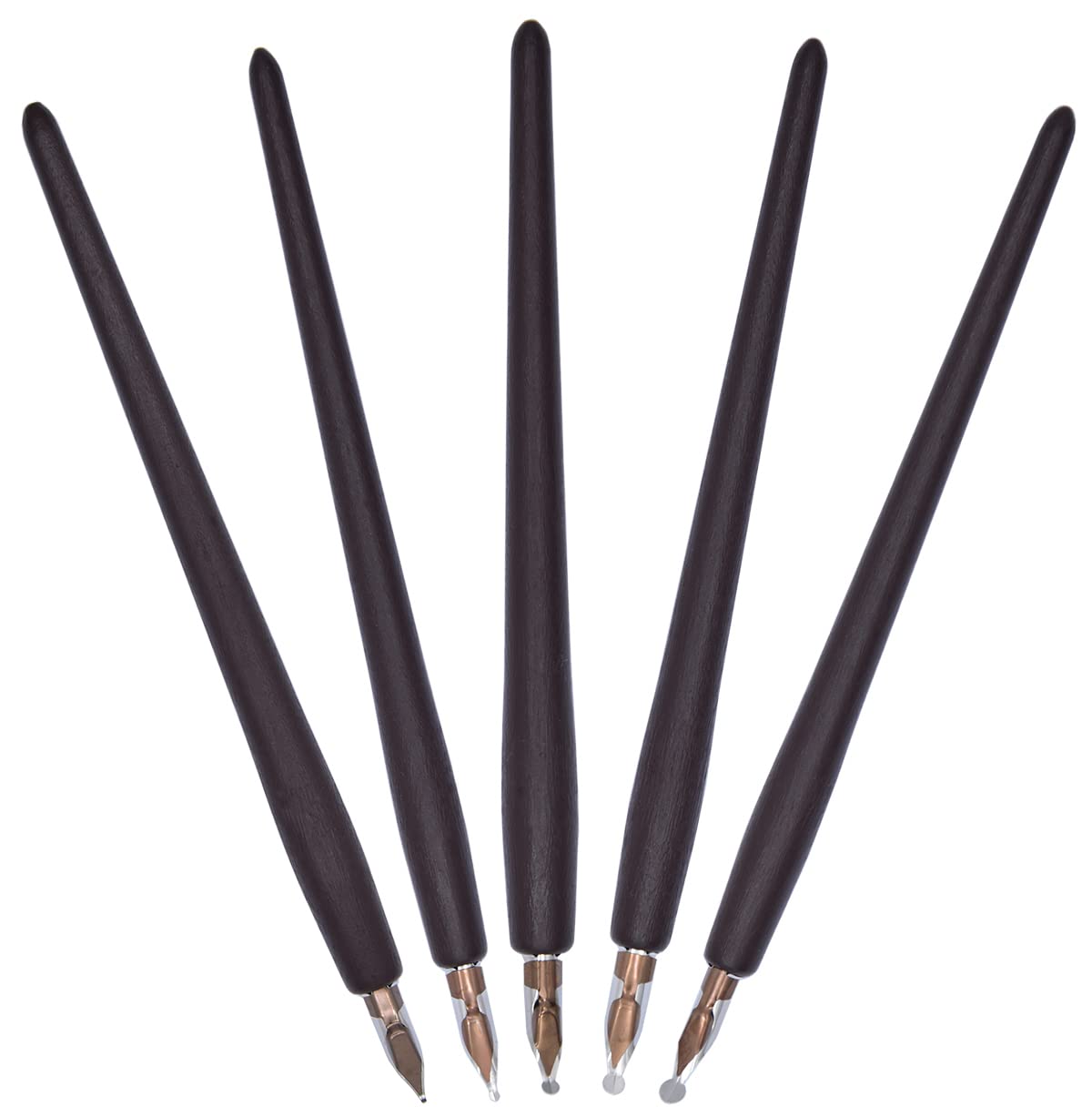 Gullor Wooden Comic Dip Pen with 5 Size Nibs for Drawing/Doodle/Calligraphy, Brown