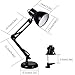 Architect Table Lamp, Swing Arm Desk Lamps Heavy Base with Extra C-clamp Mount, Metal Swing-Arm Task lamp for Studio/Office Bedroom Study, Black
