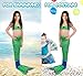 Sharks Wear 3 Pieces Children Mermaid tail Swimming Costume with Coloring E-Book. Medium - Kelly Green