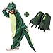 Kids Unisex Dragon Onesie Pajamas Animal Costume Sleepwear with Monster Slipper Age 2-10 Years