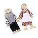 Tinksky Happy Doll Family Wooden Joint Puppet Maumet Including Grandparents for Kids Fun Role Playing ,Birthday Gift for your lovely son or daughter, Pack of 6