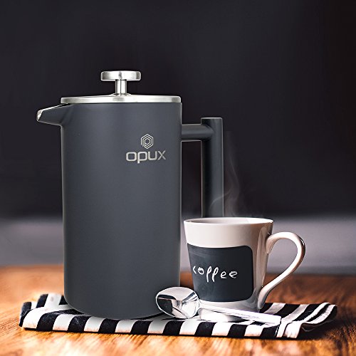 OPUX Premium Stainless Steel French Press, Double Wall Coffee Maker