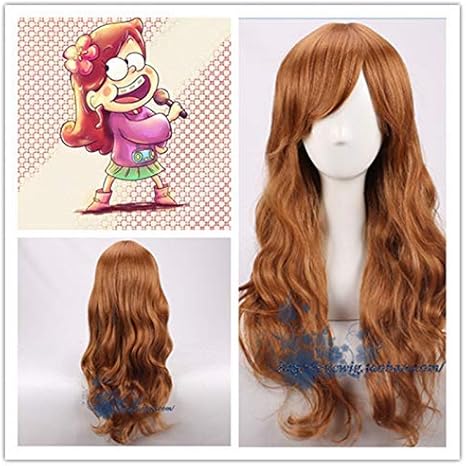Amazon 怪奇ゾーングラビティフォールズコスプレガールメイベルパインズウィッグ女性55cmロングブラウンウェーブヘアウィッグコスチューム無料ヘアキャップ付き コスプレ 仮装 通販
