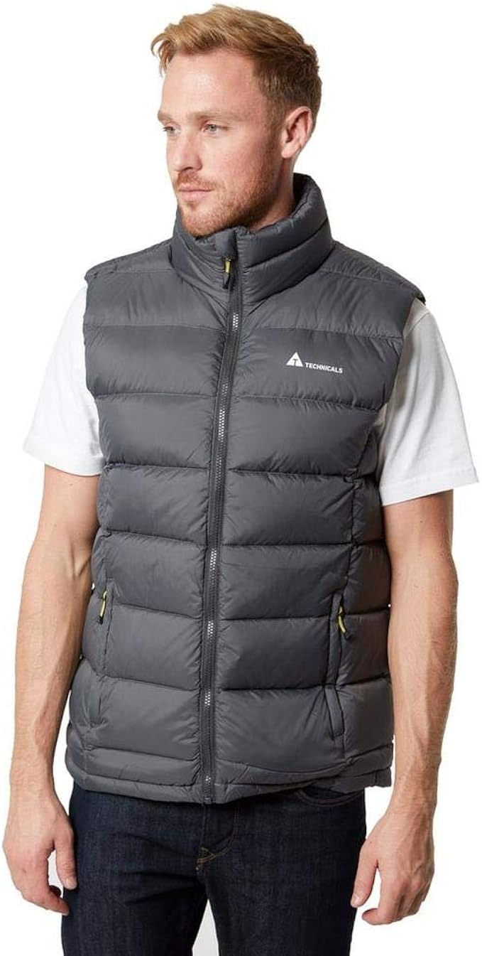 TECHNICALS Men's Tech Down Gilet, Dark Grey, L Amazon.co.uk Clothing