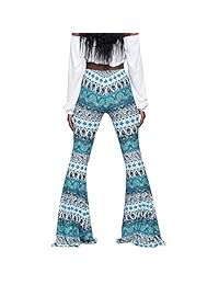 LOCOMO damaes Bell Bottom Pantalones Largos Pantalones Hippie Bohemia Paisley fft260