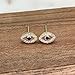 Lavishe 14K Gold Plated Sterling Silver Cubic Zirconia Mini Evil Eye Earrings for Women