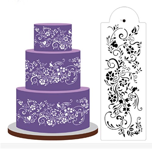 Cake Mould,Hunzed DIY Birthday Cake Spray Mold Lace Embosser Cake Decorating Print Sugar Sieve Sugar Craft Model Icing Cutter Tools Baking Mold (B)