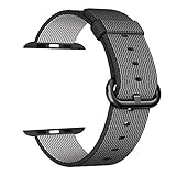 i-Liu Watch Band,42mm Woven Nylon Strap Replacement Nylon Band for Apple Watch Series 1 Series 2 (Black)