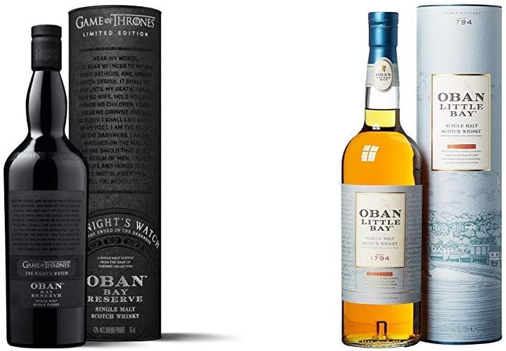Oban Little Bay Single Malt 70cl and Oban Little Bay - The Night's Watch Game of Thrones Limited Edition 70cl