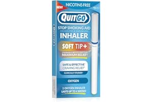 QUITGO Stop Smoking, Smokeless Inhaler with Soft Tip Chewable Mouth Grip for Maximum Relief, Oral Fixation Support, Clinically Studied, Oxygen Inhaler Quit Smoking Aid (Oxygen Inhaler, 1 Pack)