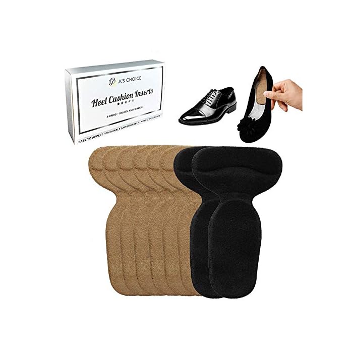 Shoes Too Big Inserts - Heel Cushion Pads - Grips for Blister Prevention and Comfort - Shoe Filler for Women & Men, 4…