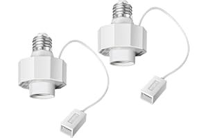 RRESLICAM Light Socket Outlet Adapter with USB Port, Porch Light Socket for Use with Smart Bulbs, Light Bulb Socket Extender Compatible with Wyze Cam v3, Blink Mini, LED Light Strips 5V 1.5A (2-Pack)