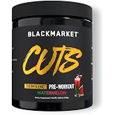 BLACKMARKET CUTS Pre Workout - Flavored Energy Powdered Drink Mix for Men &amp; Women, Great for Muscle Definition, Thermogenic, Creatine Free (Watermelon, 30 Servings)