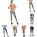 Shensee High Waist Fitness Yoga Sport Pants Printed Stretch Leggings (blue)