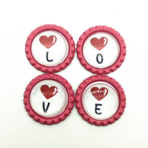 IGOGO 100 PCS Bottle Caps Decorative Bottle Cap for Hair Bows,DIY Pendants or Craft Scrapbooks Pink - Thumbnail 4