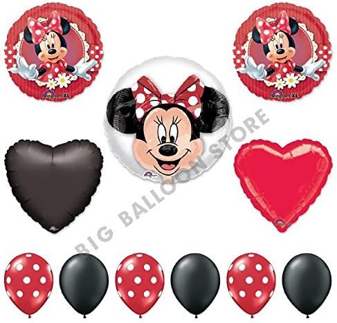 MAD ABOUT MINNIE MOUSE 11 pc Red Bow Insider Party Balloon Bouquet