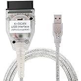OBD K+CAN Cable with Switch FT232RL K+D CAN for BMW E-Series Coding | USB Interface K+ Dcan OBD2 OBDii Diagnostic Scanner, Work with Ediabas NCS Expert Tool32, Works with Windows