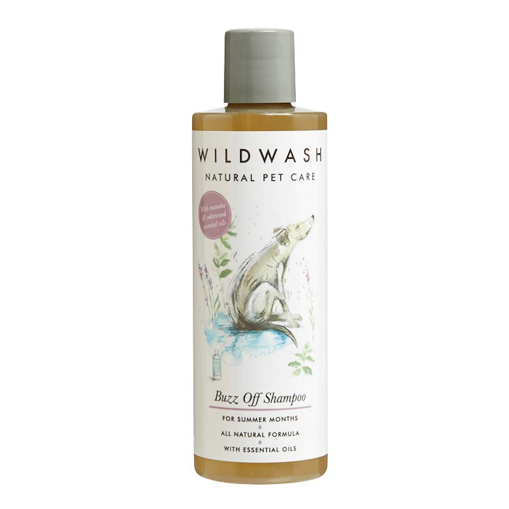 WildWash Buzz Off Shampoo 250ml - Manuka and Cedarwood for Shiny, Healthy, Strong Summer Hair - Natural, Paraben-Free for Sensitive Skin