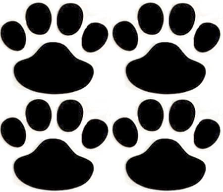 Amazon Border 肉球 3d カーステッカー 4個セット 立体 エンブレム 犬 猫 足跡 デザイン シール キュート ドレスアップ バイク 車 製品保証30日 黒 ステッカー デカール 車 バイク