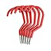 AIYoo Bike Hooks Heavy Duty Bicycle Storage Hooks Set of 6,Screw-in Utility Storage Hangers Shed Garage Garden Hook Plastic Coated for Wall Mount/Ceiling Red