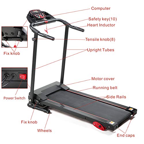 Thegreatshopman Folding Electric Treadmill Power Motorized Running Machine for Home Gym Exercise Walking Fitness - Thumbnail 3