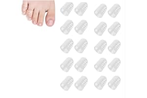 20 silicone toe protectors, breathable toe caps to prevent blisters, prevent toenails from falling off, reduce corns, and ant