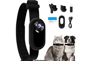 AZURAOKEY Cat/Dog Collar Camera with 32GB SD Card, HD 1080P Mini Body Action Camera for Outdoor, Birthday Gift