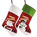 WEWILL Classic Christmas Stockings Set of 2 Santa, Snowman Xmas Character 17-Inch (Style 1)