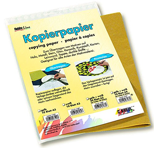 Pauspapier weiß für dunkle Untergründe, Blaupause, Graphitpapier 10 Blatt DIN A3