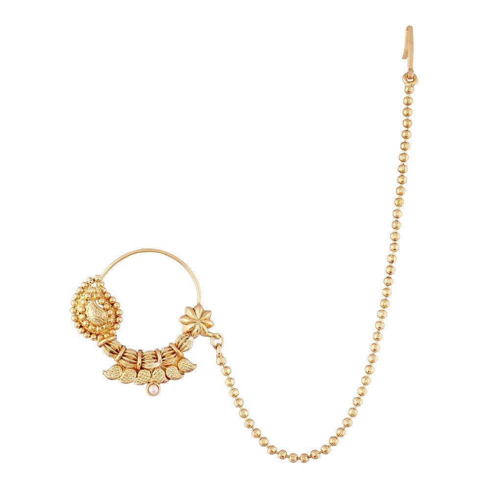 nath designs for bridal in gold