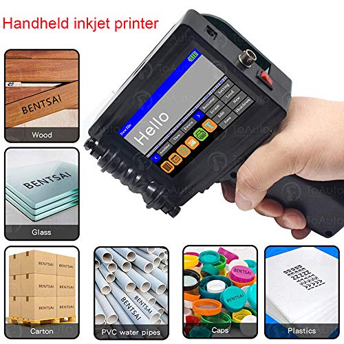 Handheld Inkjet Printer 600DPI Inkjet Code Printer with Touch Screen for QR Code, Production Date, Dot Word, Serial Number, Logo, etc.
