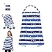 Kyapoo Nursing Breastfeeding Cover Lightweight Breathable 100% Cotton Nursing Apron for Breastfeeding Rigid Neckline Full Coverage and Adjustable Strap Blue